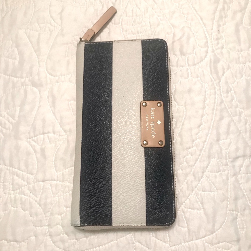 Kate Spade Stripe Zip Around Continental Wallet